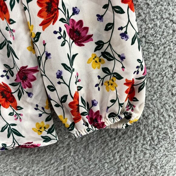 Old Navy Top Womens  XS Floral Long‎ Sleeve Faux Wrap Spring Blouse - Picture 3 of 7